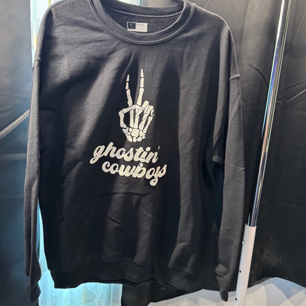 Ghostin Cowboys Black Crewneck Sweater